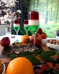 ژله انار سه رنگ