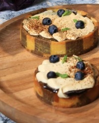 خمیر تارت فرانسوی با فیلینگ کرم کارامل نمکی و کرم چاکلت و کرم پنیری کاراملی