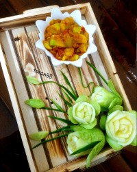 خوراک کدو ودورچین با کدو