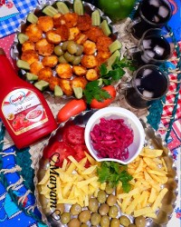 سیب زمینی و کوکتل پنیری