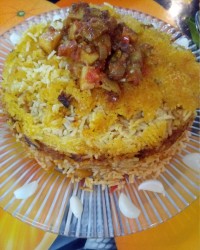 بادمجان پلو قزوینی