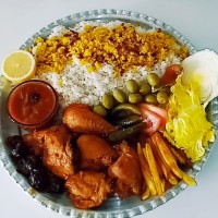 زرشک پلو با مرغ الو