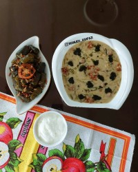 آش کشک (آذربایجان غربی خوی) دلمه برگ مو