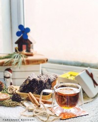 کیک پرتقالی با رویه شکلات و نارگیل