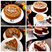 کیک شکلاتی کیک سیب