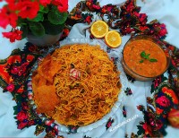 ماکارونی گوشت مرغ و قارچ