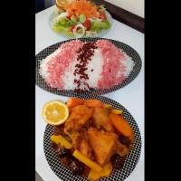 زرشک پلو با مرغ الو