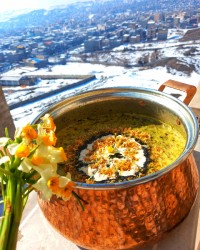 آش بلغور جو و دمنوش تو روزای برفی