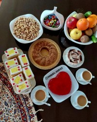 ژله انار_کیک گردویی شیرینی تر_پاناکوتا سه رنگ