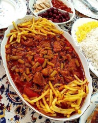 خورشت لوبیا سبز خوشمزه اصن خیلی خوشمزه