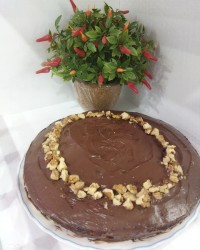 کیک توت فرنگی با روکش شکلات