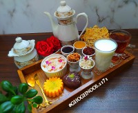 صبحونه کنار عزیزانم فرنی کره قالبی پنیر قالبی