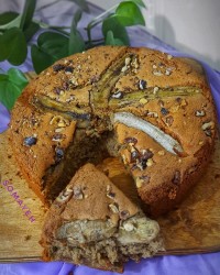 کیک موز وگردوی نسکافه ایی