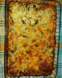 گراتن مرغ وقارچ وسیب زمینی