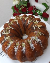 کیک باقلوا کیک باقلوا گردو پسته وپودرنارگیل کیک شربتی