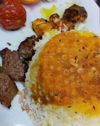 کباب وپلو با ته دیگ زیره