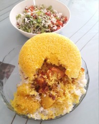 ته چین مرغ بدون ماست ورق بزن دوست گلم