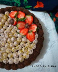 کیک شکلاتی با کرم پنیری