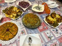 سبزی پلو با ماهی تنوری