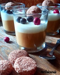 پودینگ کاراملی دو رنگ