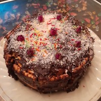 کیک یخچالی نارگیلی