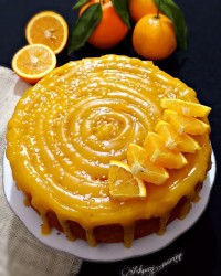 کیک پرتقالی با روکش سس پرتقالی