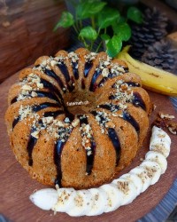 کیک موز وگردوی نسکافه ایی