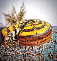 کیک دو رنگ (زبرا کیک)