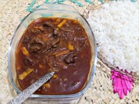 چلو و خورشت کنگر شیرازی