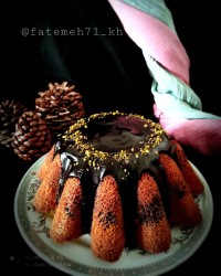 کیک دو رنگ نسکافه ای شکلاتی