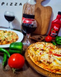 پیتزای مرغ و قارچ