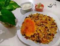 گردو پلو با مرغ