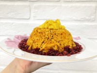 پلو مرغ مخلوط با زرشک