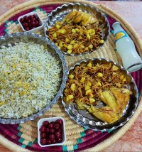 شوید پلو با مرغ