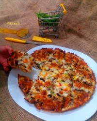 پیتزا گوشت وقارچ