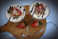 پودینگ توت فرنگی (دستور پاپیون)