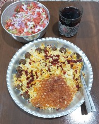 هویج پلو با گوشت قلقلی