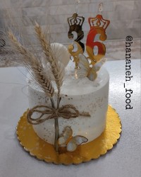 کیک با فیلینگ موز و گردو