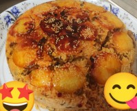 لوبیا پلو با مرغ