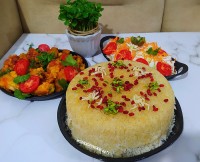 جوحه کباب تابه ای برنج قالبی