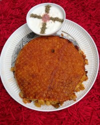 ماکارونی با ته دیگ زعفرانی