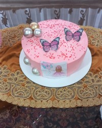 کیک صورتی دخترانه