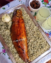 ماهی شکم پر سبزی پلو