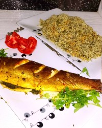 سبزی پلو باماهی