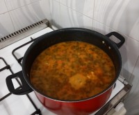 سوپ جو با مرغ (رژیمی)