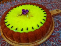 کیک کرمدار زعفرانی