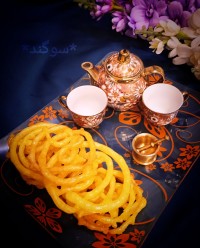 زولبیا بدون ماست (زولبیا با آرد)