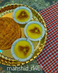 شله زرد فوری (با ارد برنج که برای شیرینی برنجی اسیاب کردم،پختم)