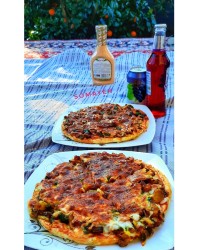 پیتزای قارچ و گوشت ورق بزن،دستورکپشن