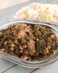 قرمه سبزی با مرغ ورق بزن دوست گلم